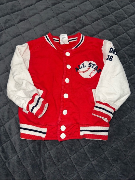 Other - Red & White Kids Baseball Jacket